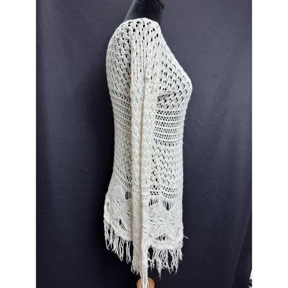 Rue21 Womens Crochet Boho Long Sleeve Top Festival Beachy Fairycore XS - Picture 6 of 9